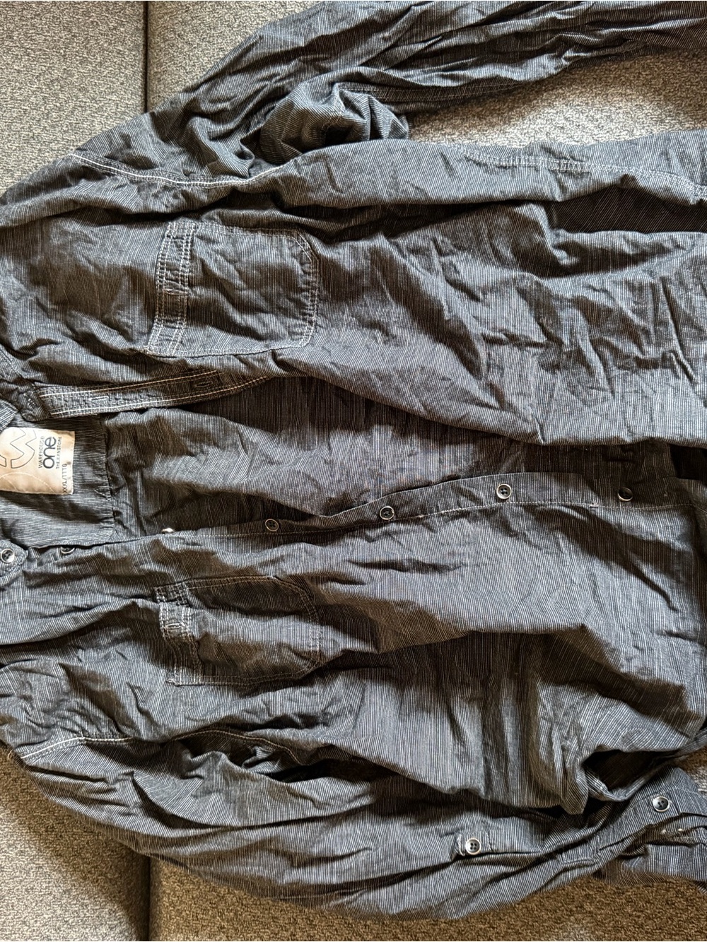 Button-Front Mens Gray Lightweight Jacket